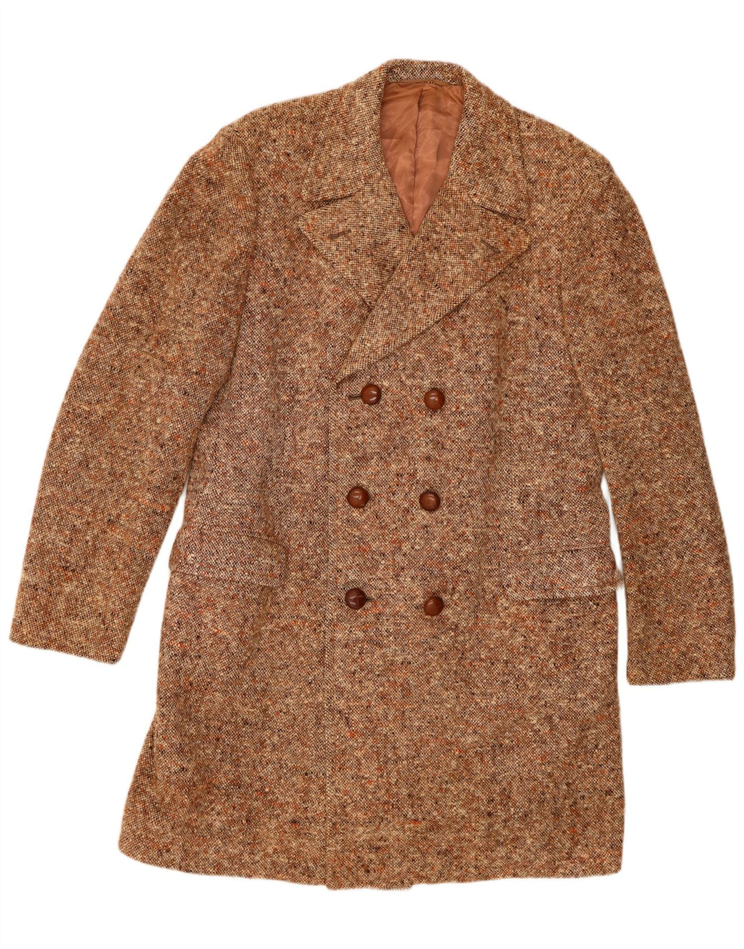 Facis Abrigo cruzado para hombre IT 52 XL Marrón moteado