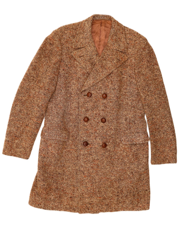 Facis Abrigo cruzado para hombre IT 52 XL Marrón moteado