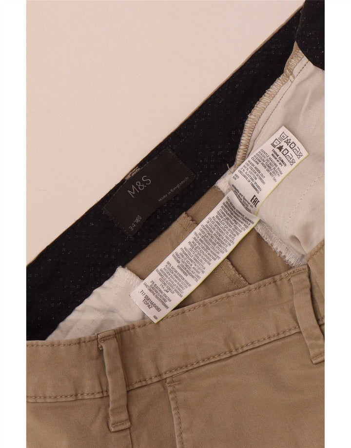 Marks & Spencer Pantalones cortos chinos para hombre W34 Algodón marrón grande