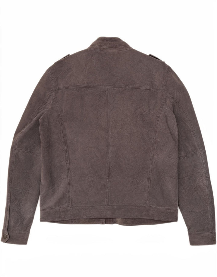 Conbipel Chaqueta de cuero militar para hombre IT 52 Cuero gris grande