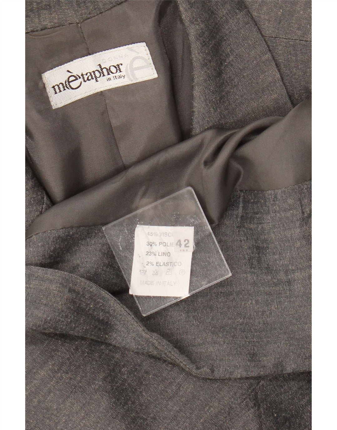 Metáfora Chaqueta tipo blazer larga con 1 botón para mujer IT 42 Viscosa gris medio