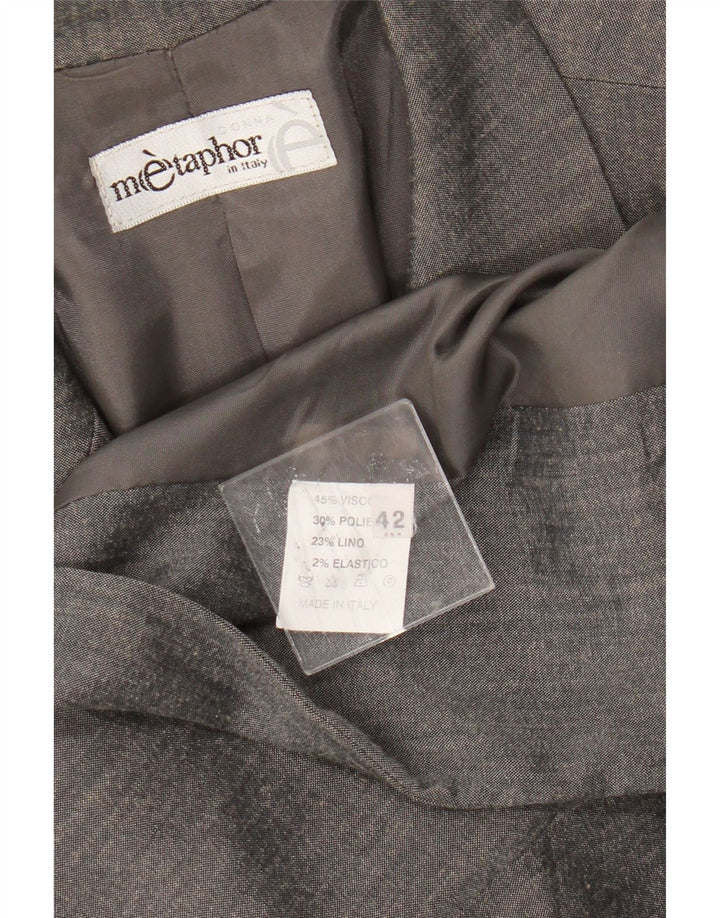Metáfora Chaqueta tipo blazer larga con 1 botón para mujer IT 42 Viscosa gris medio