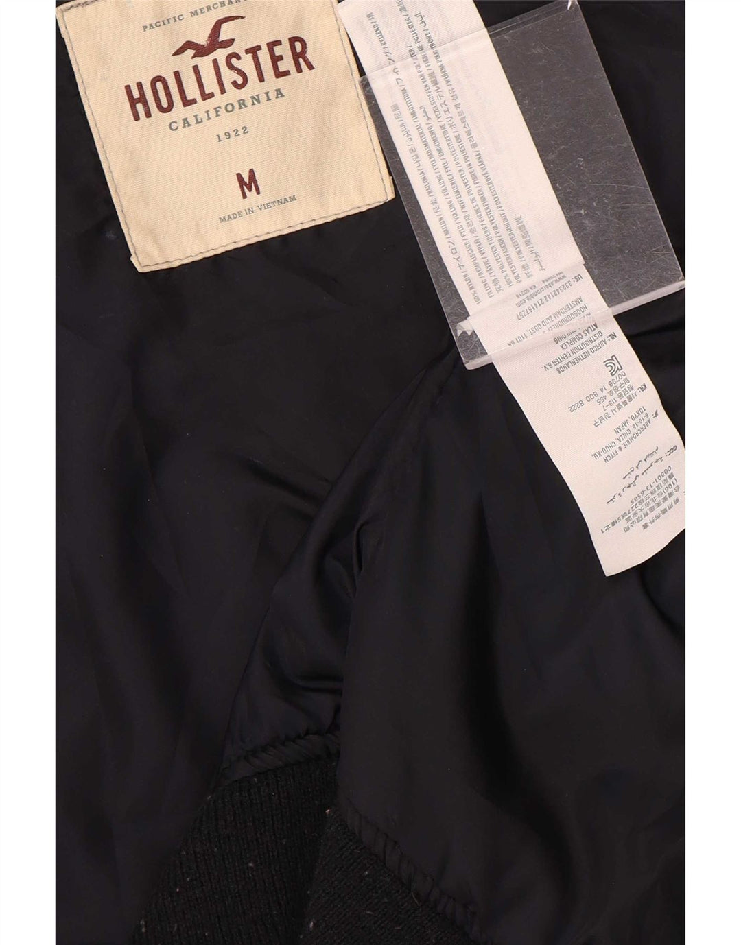 Hollister Mens Bomber Jacket UK 38 Medio Azul Marino Poliéster