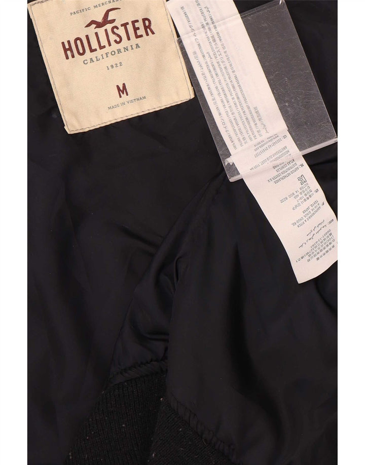 Hollister Mens Bomber Jacket UK 38 Medio Azul Marino Poliéster