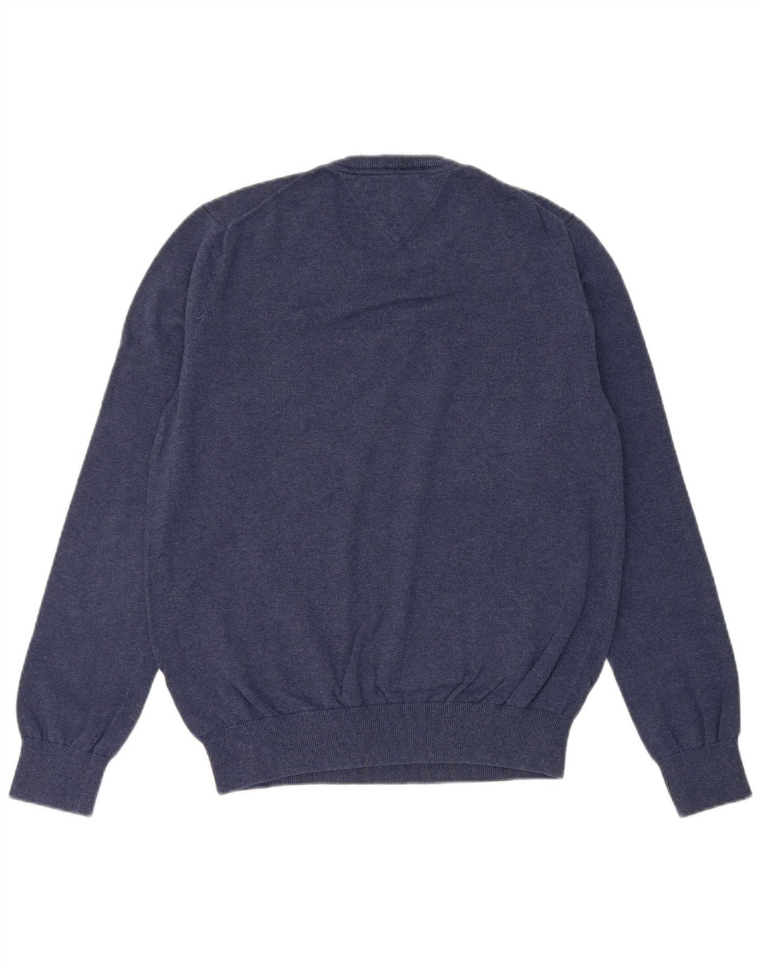 Tommy Hilfiger Jersey de cuello redondo para hombre, jersey de algodón azul marino mediano