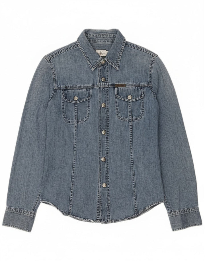 Camisa Vaquera Calvin Klein Jeans Mujer Algodón Azul Medio