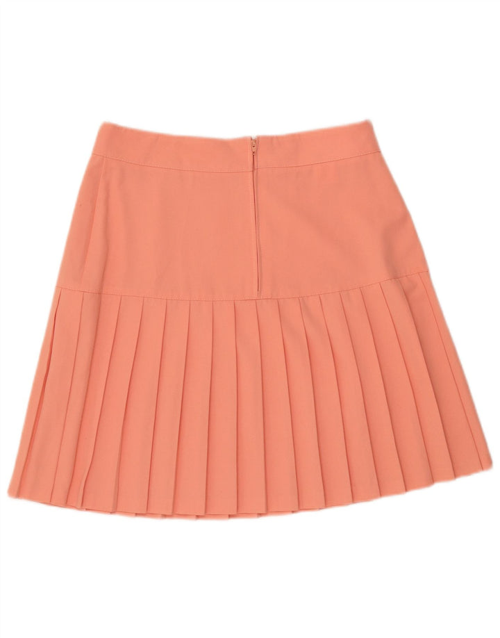 Falda plisada vintage para mujer EU 42 Grande W30 Poliéster naranja