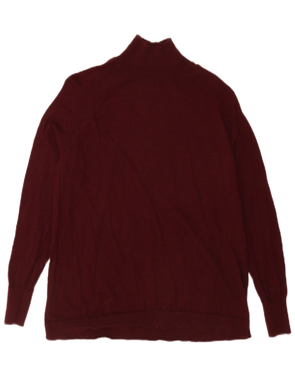 Massimo Dutti Jersey Cuello Alto Hombre XS Lana Burdeos
