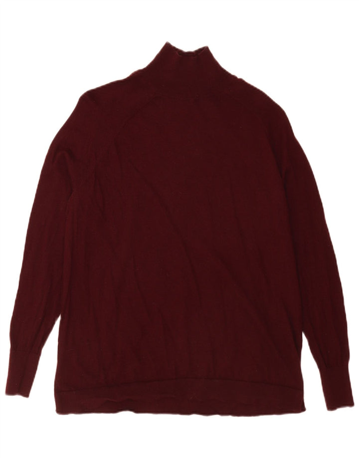Massimo Dutti Jersey Cuello Alto Hombre XS Lana Burdeos
