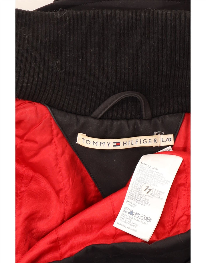 TOMMY HILFIGER Abrigo cortavientos para mujer UK 46 Grande Poliéster negro