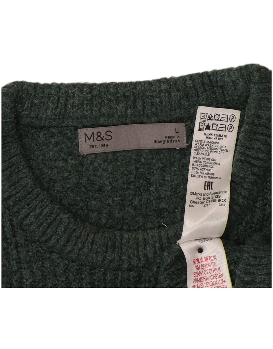 Marks & Spencer Jersey De Cuello Redondo Para Hombre Acrílico Verde Grande
