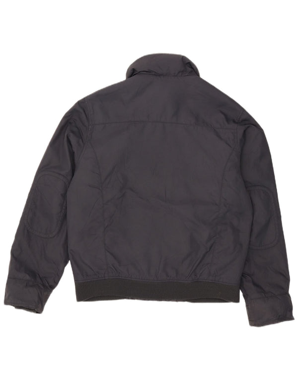 Zara Chaqueta acolchada con capucha para hombre UK 40 Large Nylon azul marino