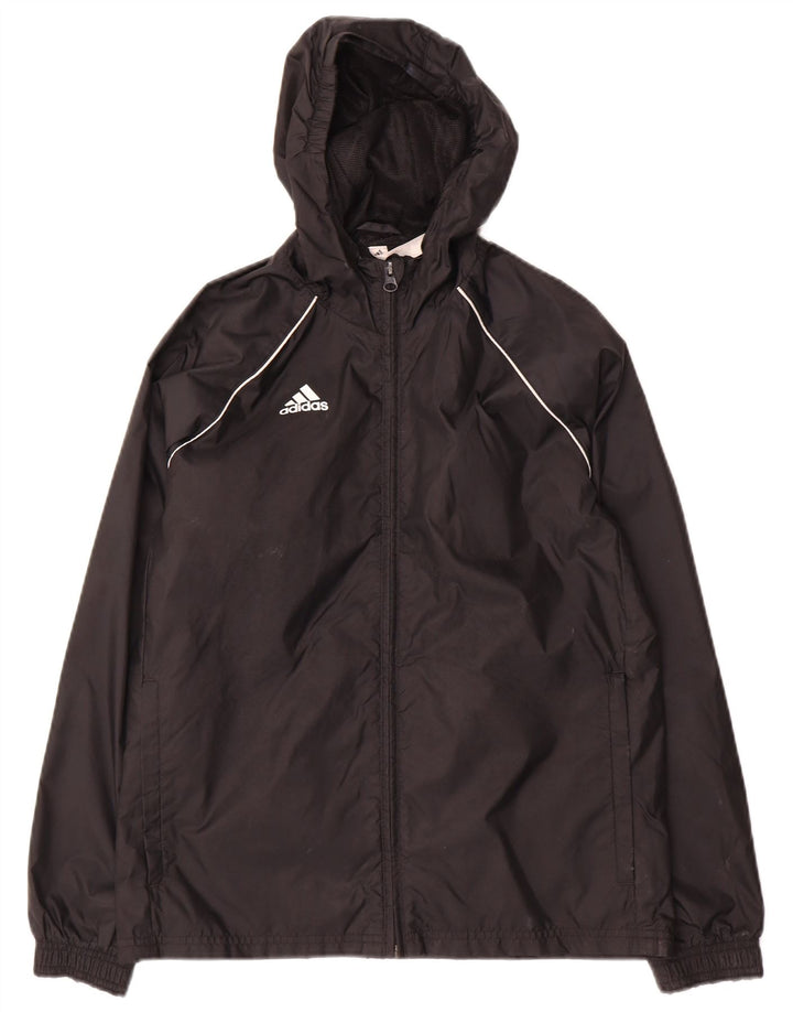 Adidas Chaqueta impermeable con capucha para niños 11-12 años Nylon negro