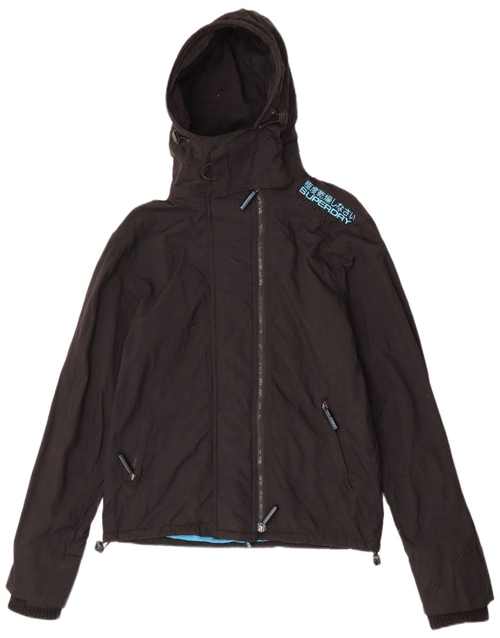 Superdry Chaqueta Cortavientos Con Capucha Para Mujer UK 44 Medium Black Nylon