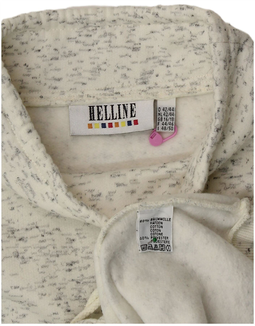 HELLINE Sudadera para Mujer Jersey UK 40/40 XL Algodón Moteado Blanco