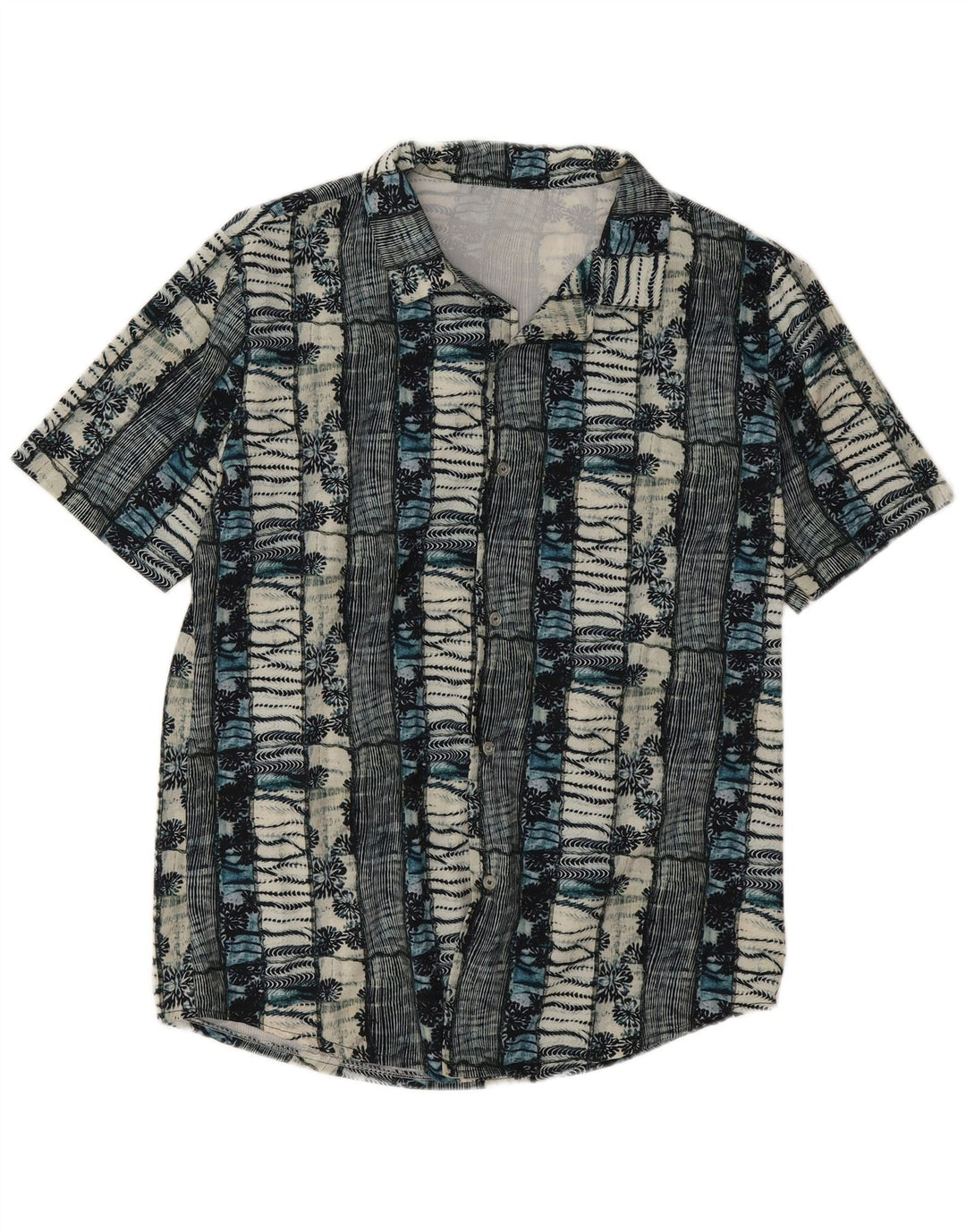 Vintage hombres camisa de manga corta grande multicolor floral