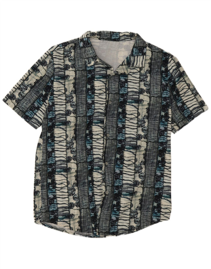 Vintage hombres camisa de manga corta grande multicolor floral