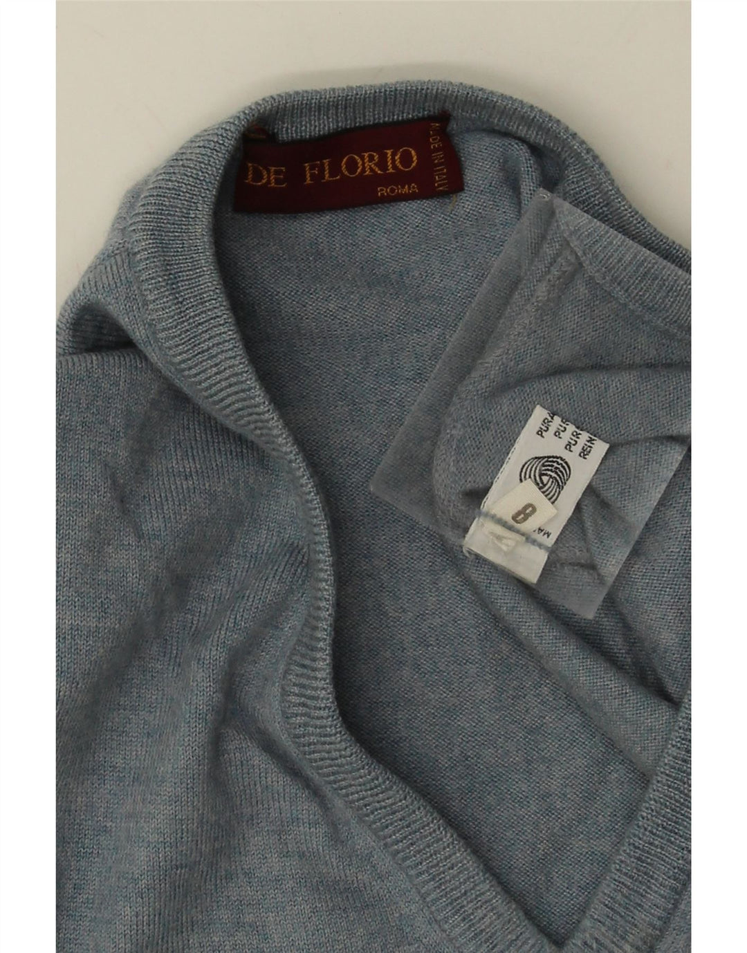 Vintage hombres chaleco tanque top grande azul nueva lana