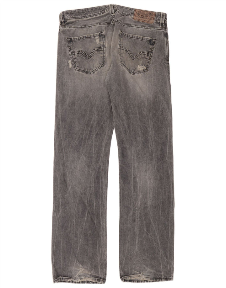 Diesel Jeans Rectos Cargo Desgastados Para Hombre W32 L34 Algodón Azul