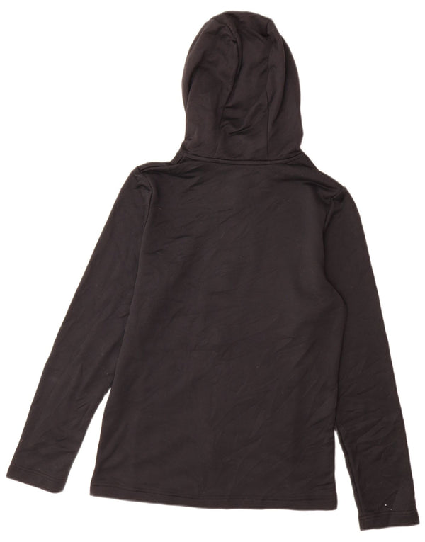 Under Armour Sudadera con capucha y cremallera para hombre, talla pequeña, poliéster negro