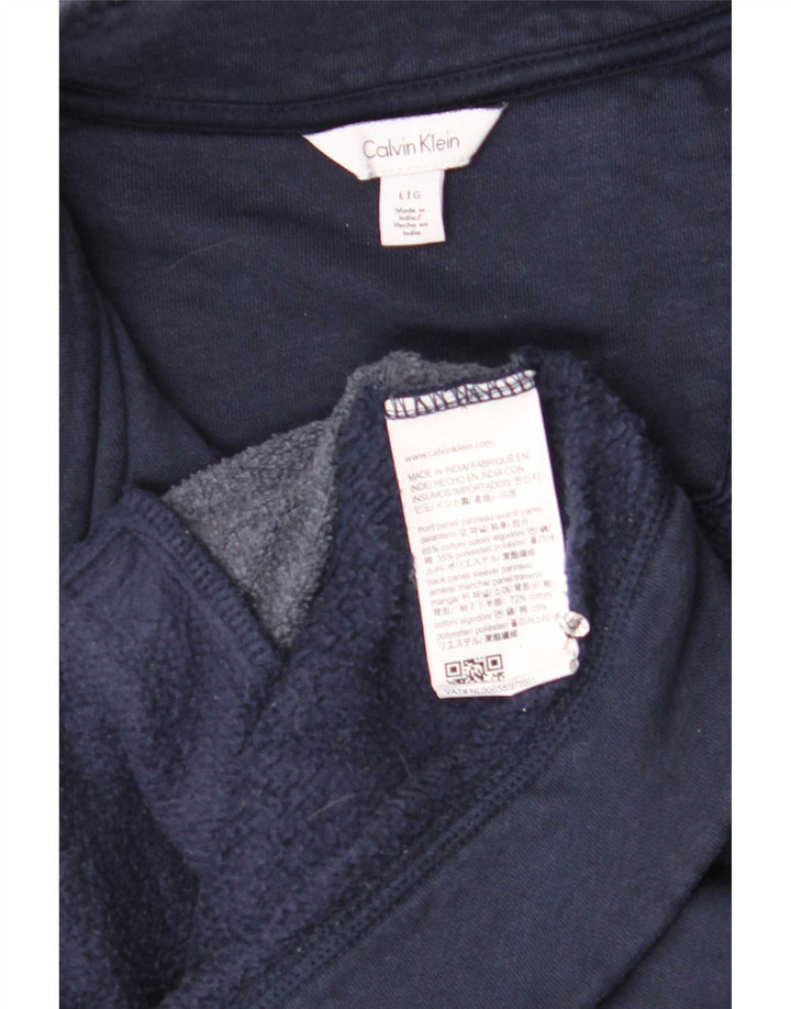 Calvin Klein - Chaqueta de chándal para hombre, talla grande, algodón azul marino