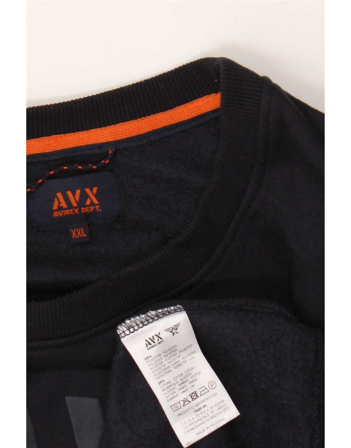 Avirex Sudadera gráfica para hombre Jumper 2XL Azul marino Poliéster