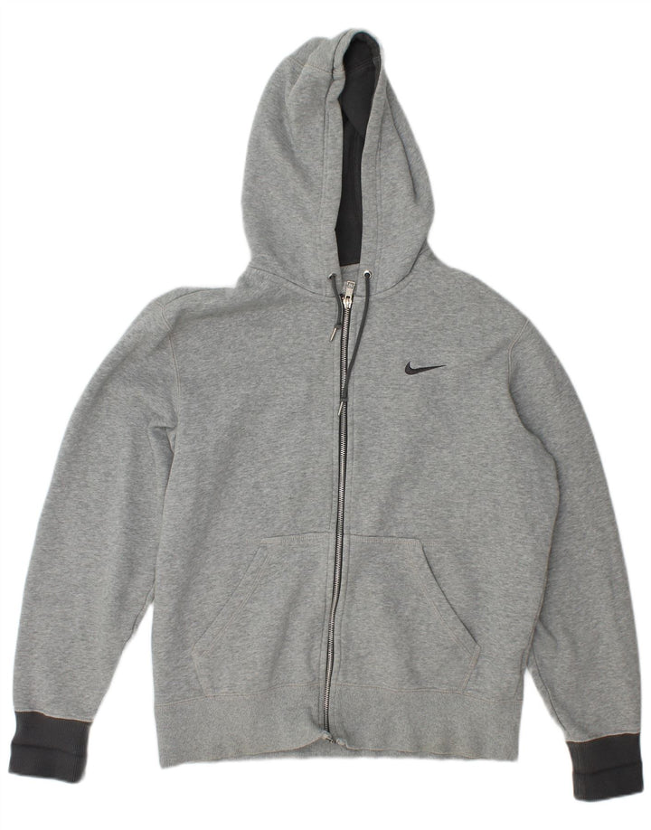 Nike - Sudadera con capucha y cremallera para hombre, algodón moteado en gris medio