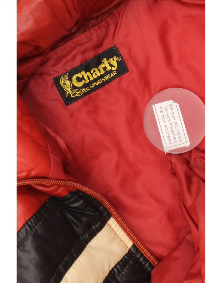 Chaqueta Acolchada Mujer Charly Con Capucha IT 48 XL Poliamida Color Block Rojo