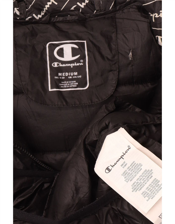 Champion Chaqueta acolchada con capucha para niños 9-10 años Mediana Negro Poliéster