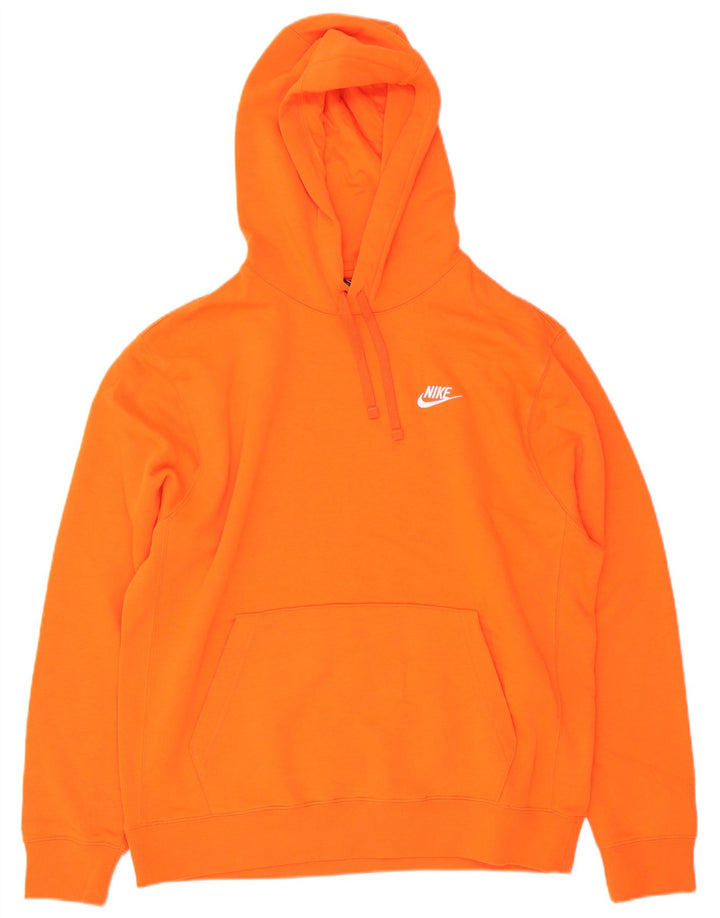 Nike - Sudadera con capucha para hombre, talla grande, color naranja, algodón