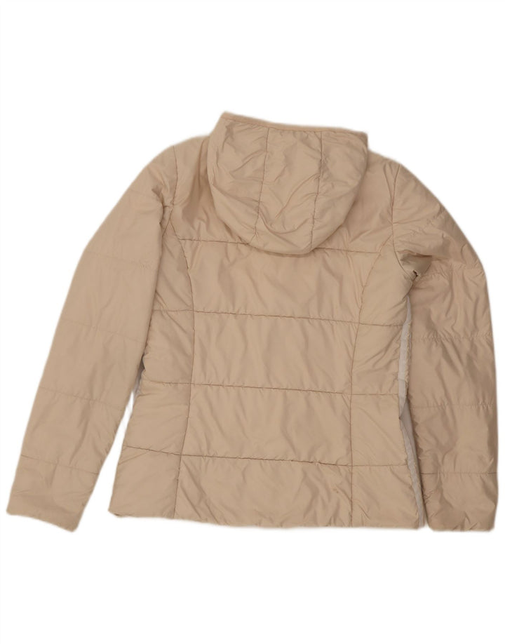 Adidas Chaqueta acolchada con capucha para mujer UK 14 Medium Off White Poliéster