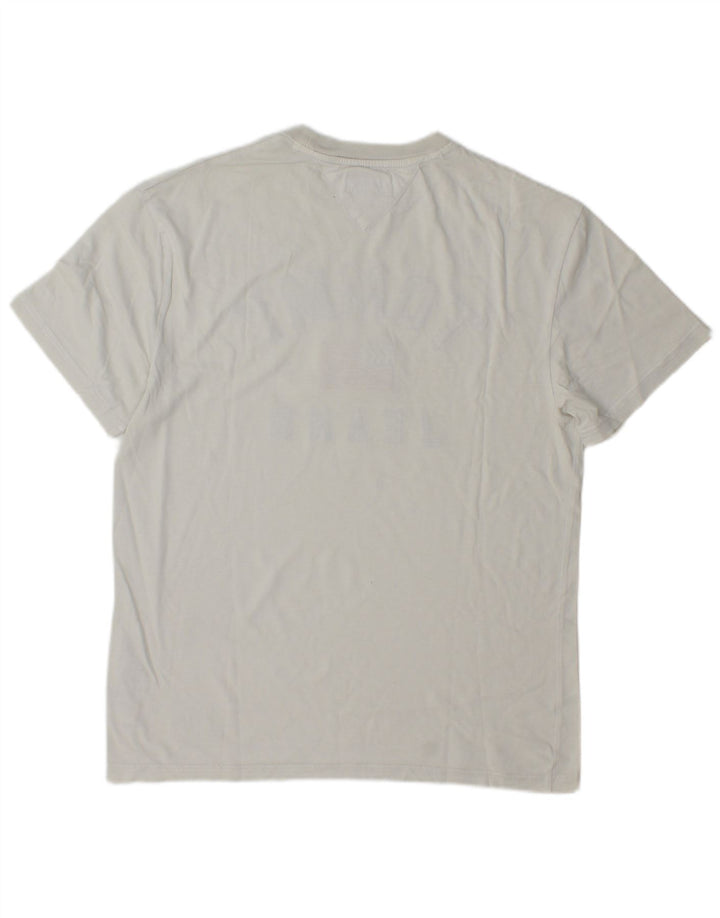Tommy Hilfiger Camiseta gráfica para hombre Top Medium White Cotton