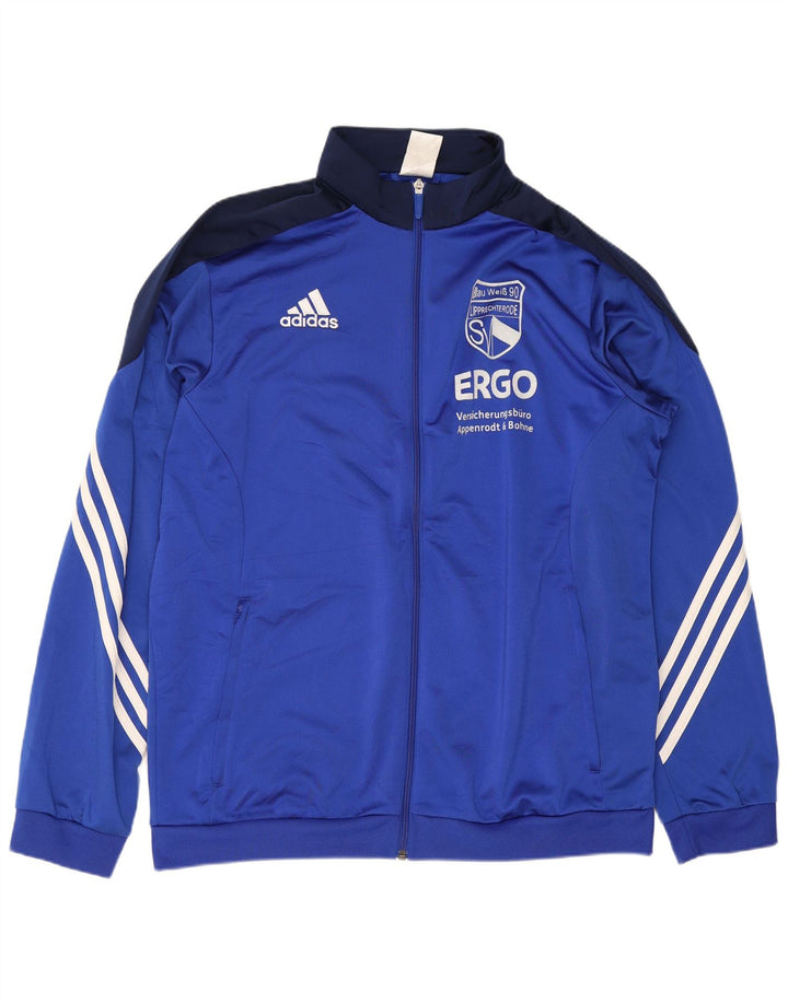 Adidas Hombre Gráfico Chándal Top Chaqueta Grande Azul Colorblock Poliéster