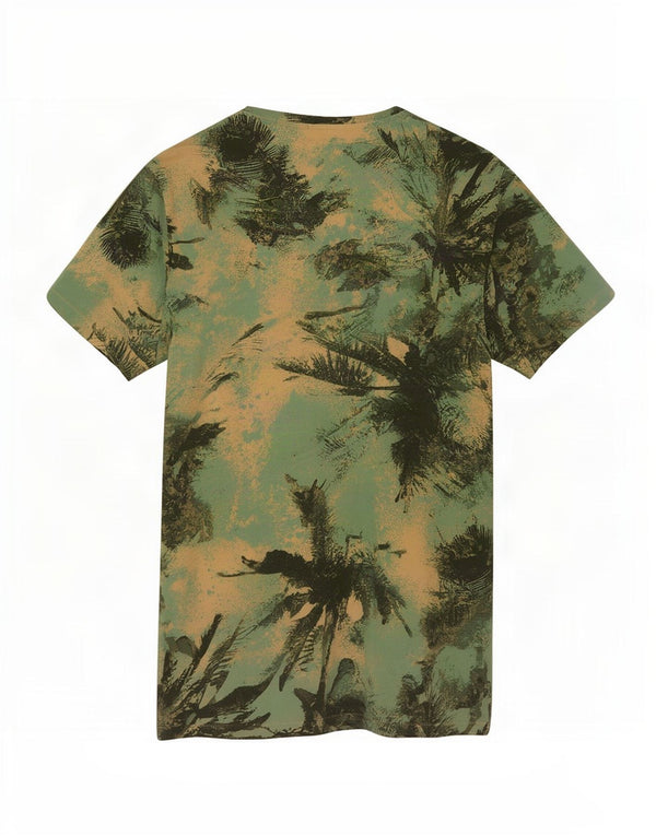 Benetton Hombre Camiseta Top Small Verde Hawaiano
