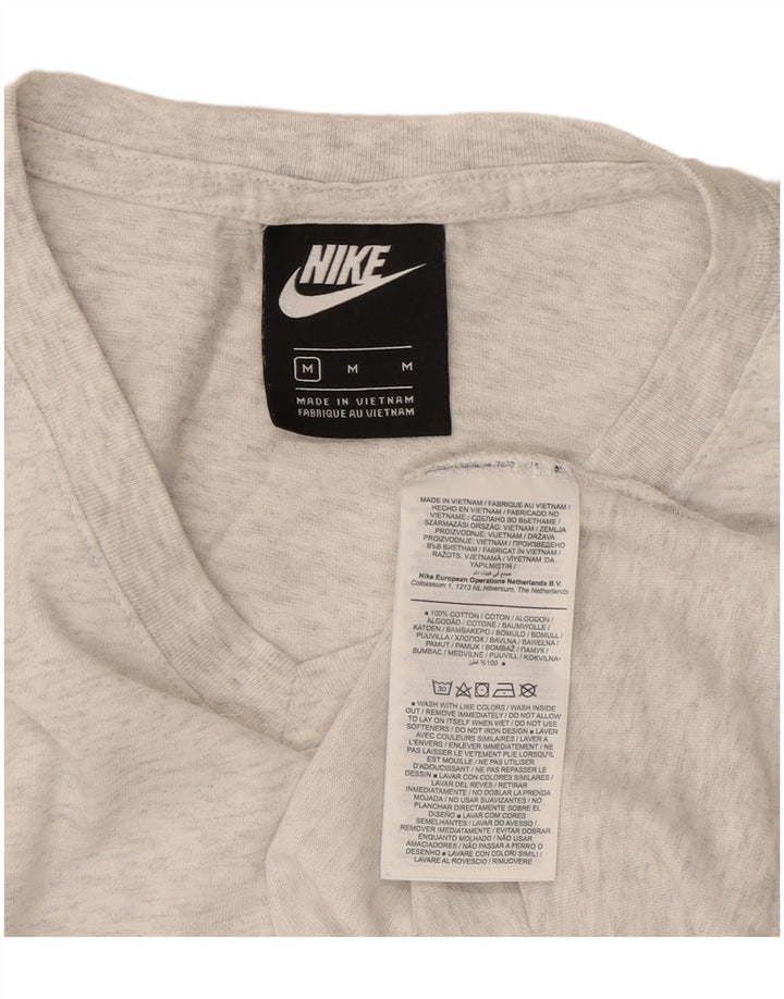 Nike Camiseta para mujer Top UK 44 Algodón a rayas gris medio