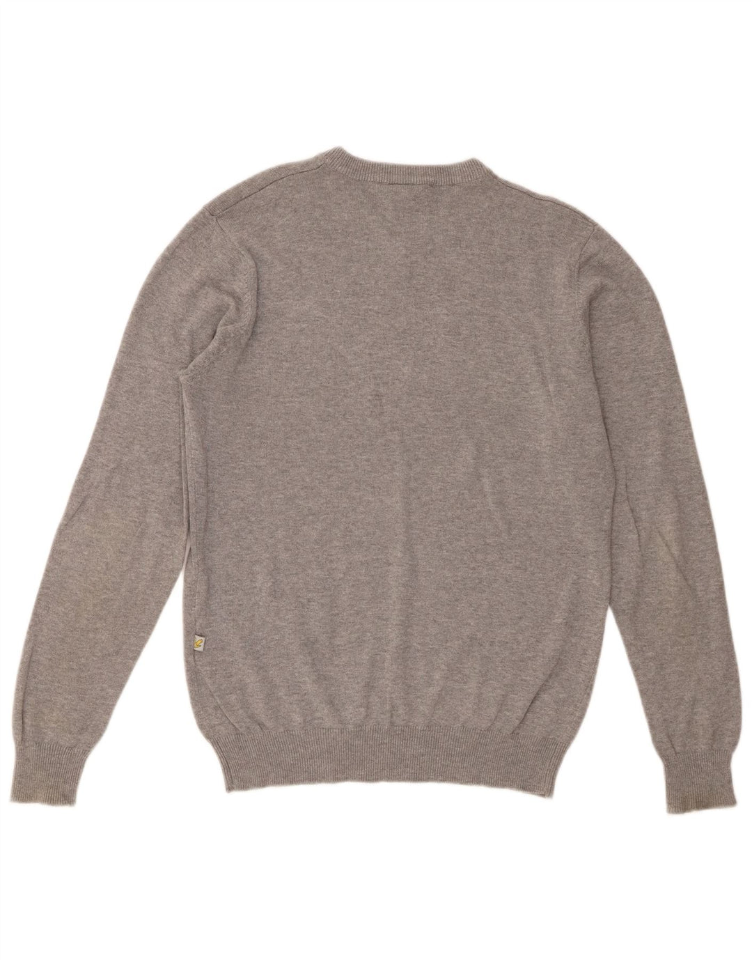 Lyle & Scott Jersey con cuello en V para hombre de algodón gris medio