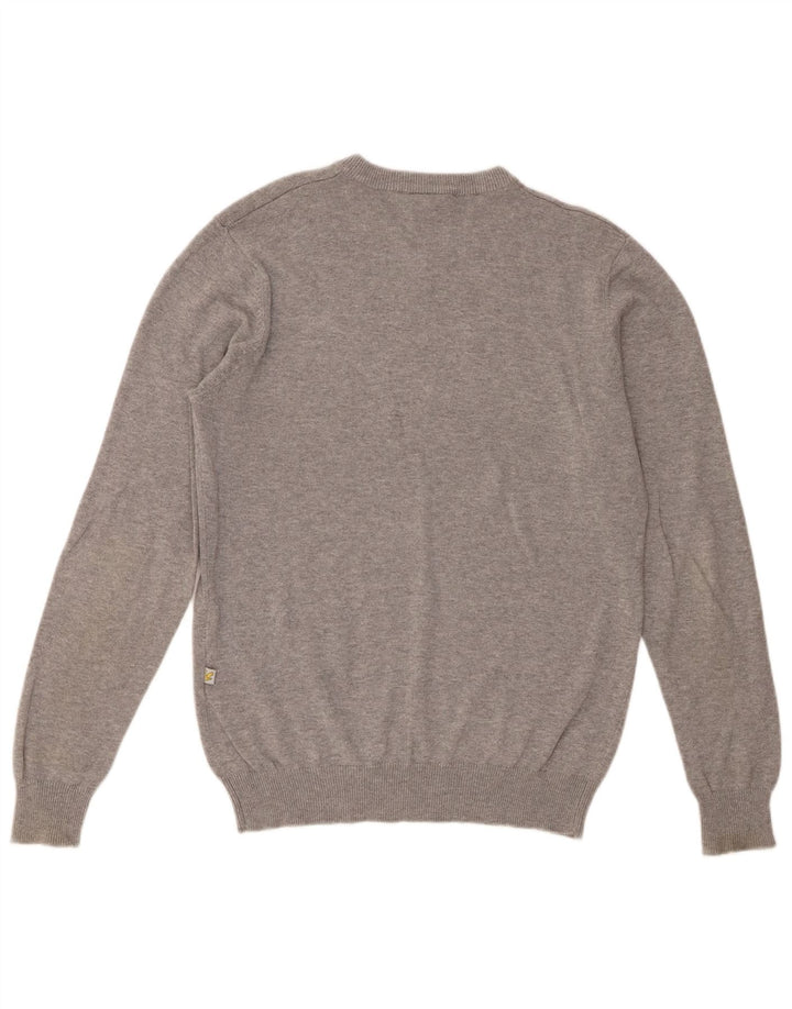 Lyle & Scott Jersey con cuello en V para hombre de algodón gris medio