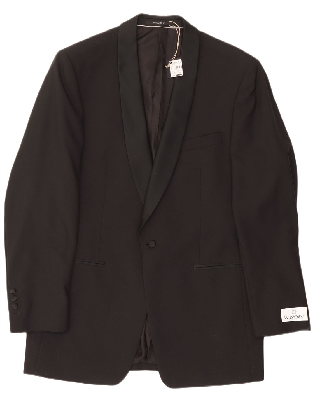 Wilvorst Chaqueta tipo blazer con 1 botón para hombre EU 50 Large Lana negra
