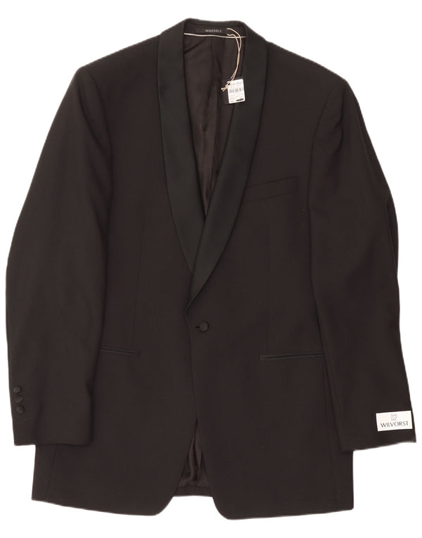 Wilvorst Chaqueta tipo blazer con 1 botón para hombre EU 50 Large Lana negra