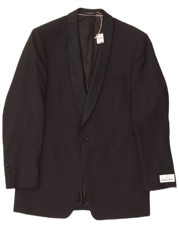 Wilvorst Chaqueta tipo blazer con 1 botón para hombre EU 50 Large Lana negra