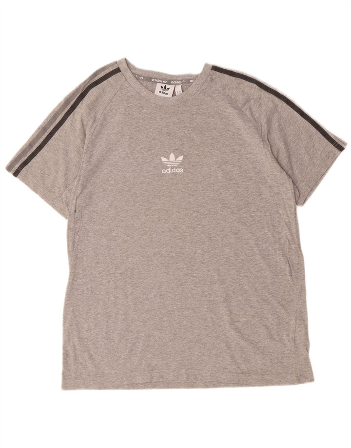 ADIDAS Camiseta para hombre Top grande de algodón moteado gris