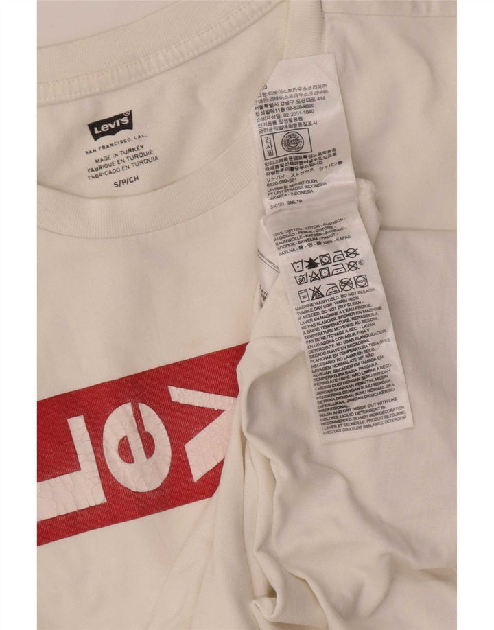 Levi's Camiseta gráfica para hombre Top Small White Cotton