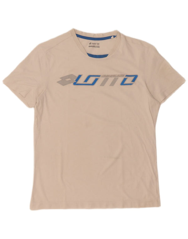 Lotto Hombre Camiseta Gráfica Top Medium Blanco
