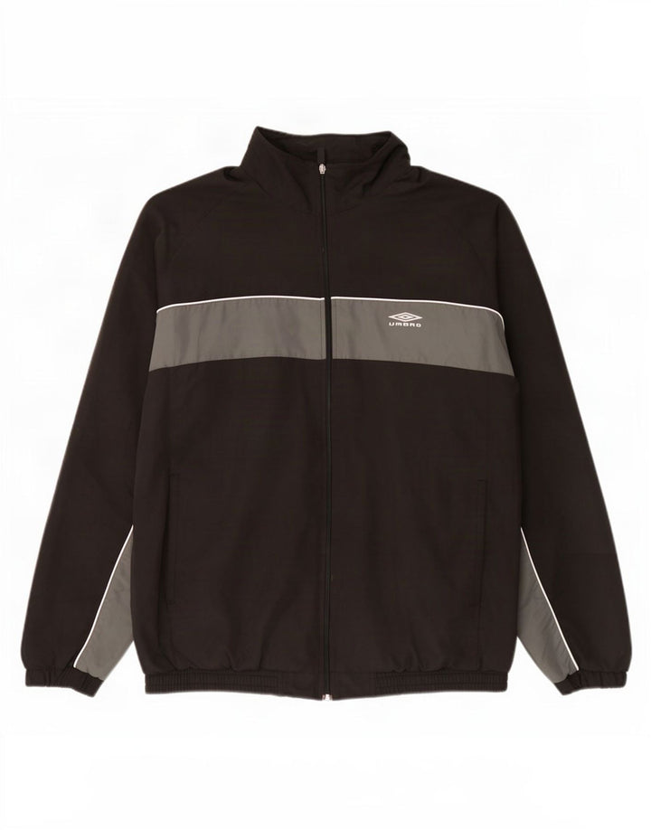 Umbro Hombre Chándal Top Chaqueta XL Negro Colorblock Poliéster
