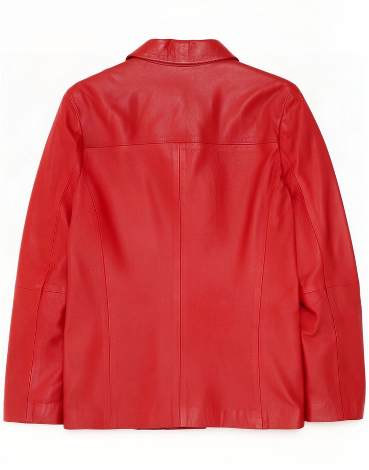 Michel Womens Leather Jacket IT 48 XL Red