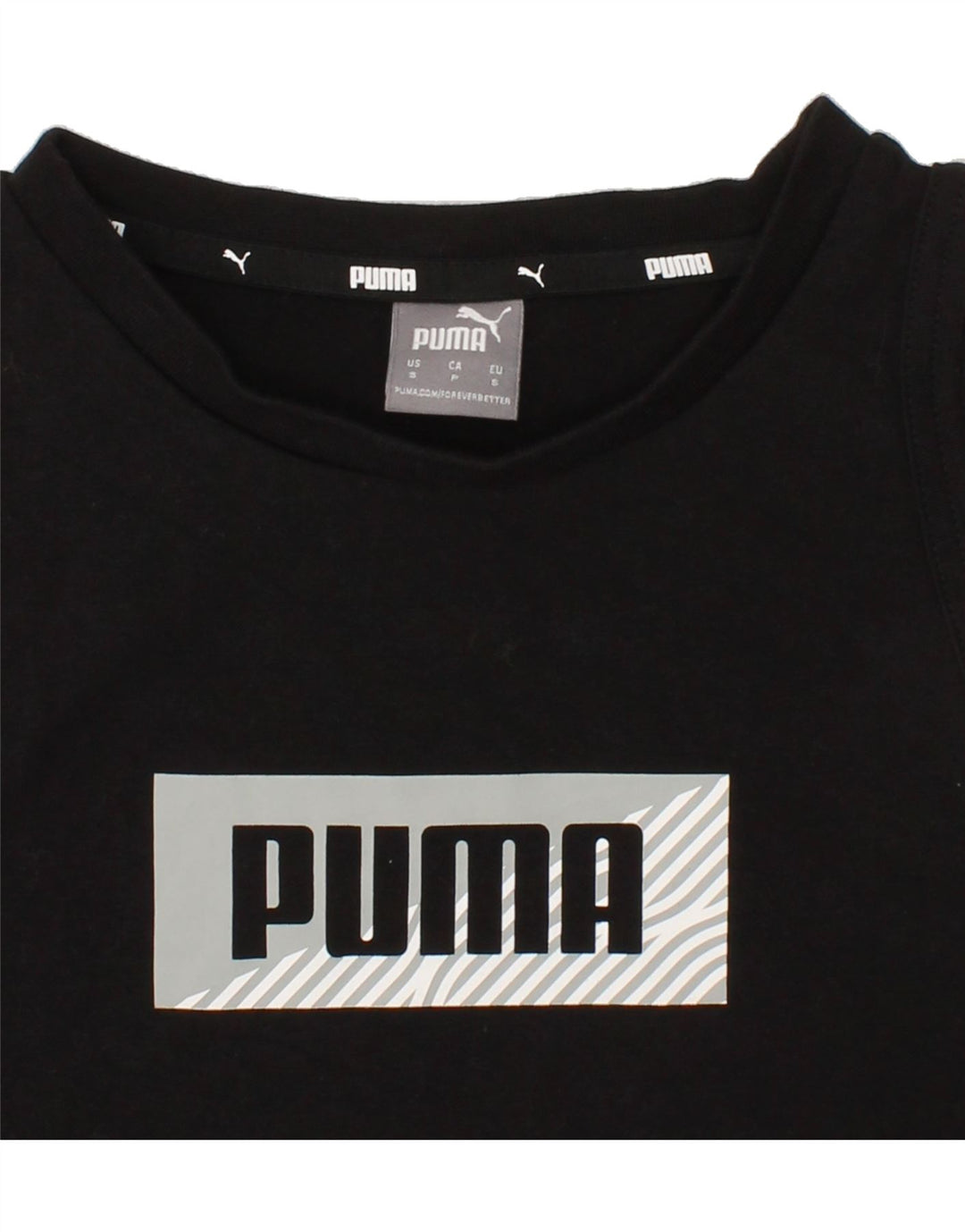 PUMA Boys Graphic Vest Top 8-9 Years Black Cotton Vintage Puma and Second-Hand Puma from Messina Hembry 