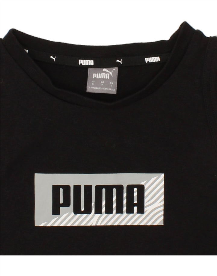 PUMA Boys Graphic Vest Top 8-9 Years Black Cotton Vintage Puma and Second-Hand Puma from Messina Hembry 
