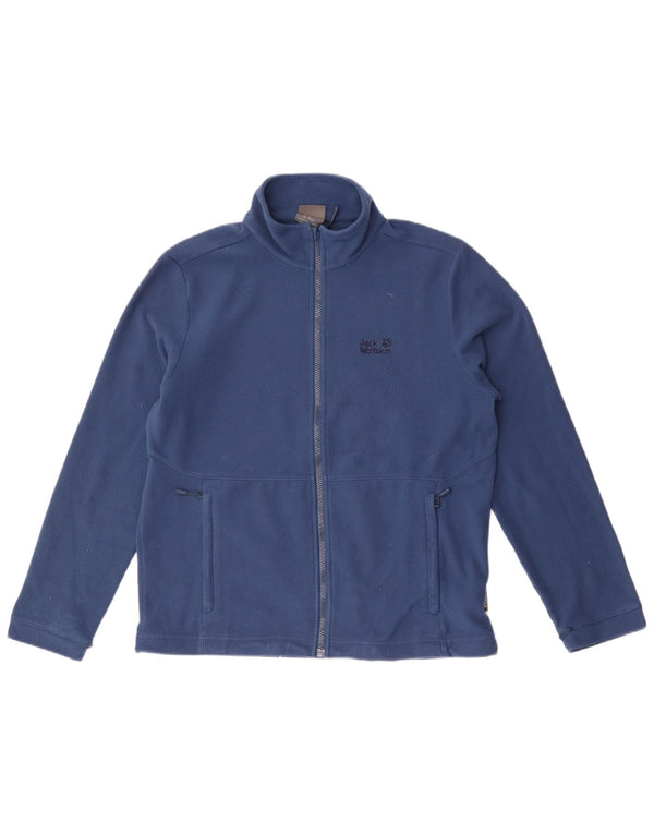 Jack Wolfskin Chaqueta polar para hombre UK 42 Poliéster azul grande