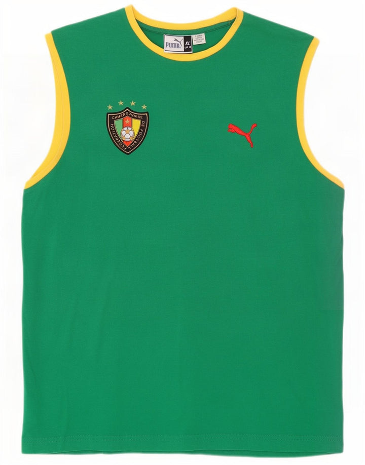 Puma Hombre Gráfico Chaleco Top XL Algodón Verde