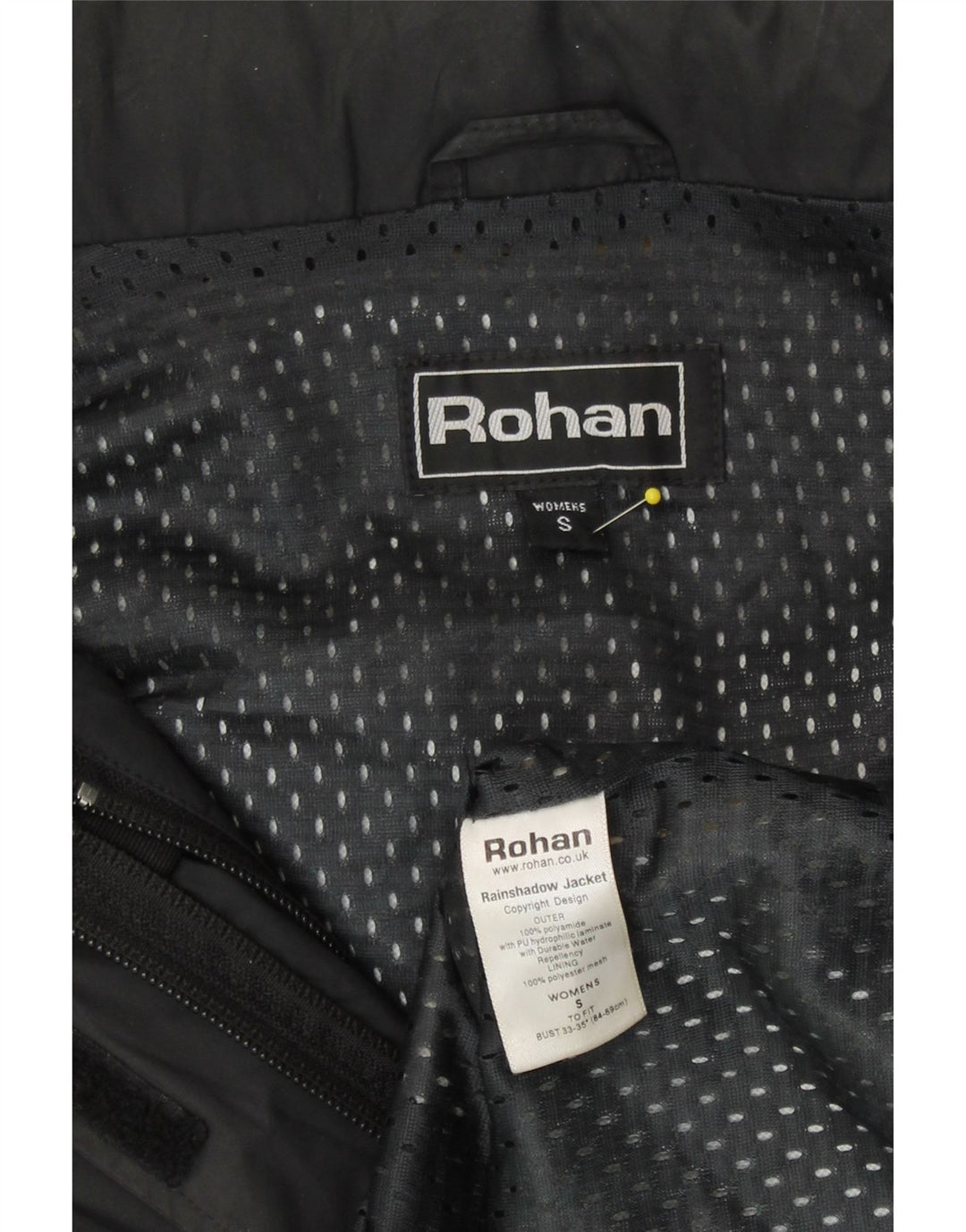 Rohan Chaqueta impermeable holgada con capucha para mujer UK 10 Small Black Polyamide